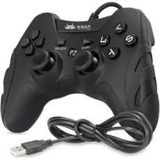 Controle Com Fio 2 em 1 Knup KP-4040 para PC e PS3 com Vibração Dual Shock USB