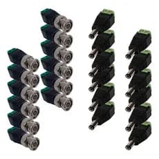Kit 12 Conectores Instalação Câmeras Segurança Plug Bnc + P4
