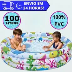 Piscina Inflável Infantil Transparente com Fundo do Mar, Fácil Montagem