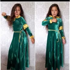 Fantasia Princesa Arqueira Valente Infantil Vestido  Medieval Luxo