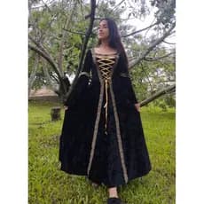 Vestido medieval bruxa tradicional Halloween
