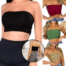 Cropped Top Faixa Tomara Que Caia Suplex Reto Feminino Básico Estilo Julliette Gringa