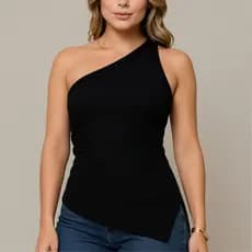 Blusa Feminina Grega Elegante Mula Manca Assimétrica Casual Ombro Único Com Franzido Varias Cores