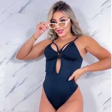 Body Feminino Suplex com Decote Regata Forrado de Argola Cavado Maio Alcinha sem Manga Bory