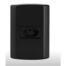 Tomada preta 20A conjunto sem parafuso aparente linha pluzie black