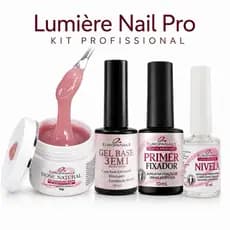 Kit para Unhas em Gel 1 Nivela 1 Primer 1 Gel Base 1 Gel Rose Natural Alta Fixação Europa Nails