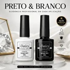 Kit Esmalte em Gel Preto e Branco UV LED Alta Pigmentação Para Nail Designer Longa Duração