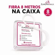 Fibra para Unhas de Gel 8 Metros Protegida na Caixa Alongamento Resistente e Natural Europa Nails