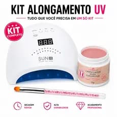 Kit Alongamento Unhas Gel Completo Cabine SUN1S LED UV Gel Nude Camufagem Control Pincel Construção