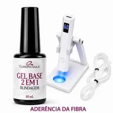 Gel Capa Base 2 em 1 Blindagem Estrutural Aderência da Fibra + Luminária + Fibra Metro Europa Nails
