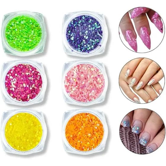Gliter Pedrarias Cores Variadas Artigos para Nail Arte