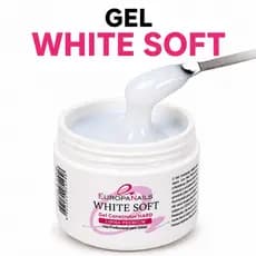 Gel Construtor White Soft Hard 15g Europa Nails Alta Resistência Para Alongamento de Unhas