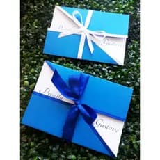 kit Convites de Casamento, Aniversario, 15 anos Personalizado - Azul Royal  - 50 uni
