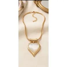 Colar Feminino Coração Dourado Com Pedra Luxo Elegante