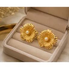 Brinco Feminino Dourado Pérola
