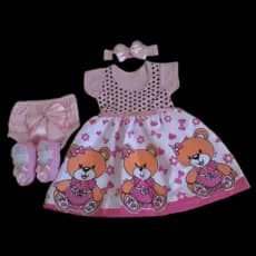 5 kit vestidos 4 peças para bebê