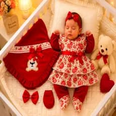 Saida Maternidade menina bebê 5 peças