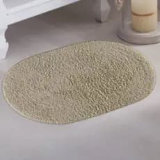 Tapete Peludo porta de sala / banheiro 40 x 60 com base antiderrapante\\Tapete De Pelúcia Oval Absorvente E Antiderrapante Para Porta De Sala De Estar
