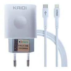 Carregador Turbo Kaidi Pd Tipo C Para Lightning Iphone 20w Kd-108a
