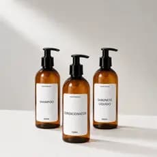 Kit Frascos Âmbar 500ml Para Shampoo/Condicionador/Sabonete Líquido + Envio Rápido