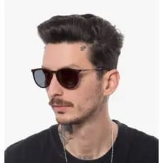 Oculos Sol Masculino Feminino Redondo  Uv400 Case Cor Preto
