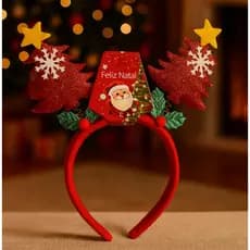 Tiara Natalina Arquinho Árvore De Natal Colorida Alegre Com Estilo Flexível Natal Alegre Vermelho