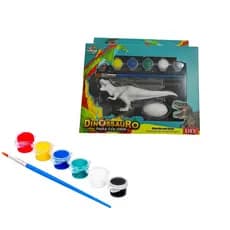 Brinquedo Dinossauro Pintar Colorir Tinta Guache Atóxica