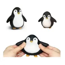 Pinguim Esmaga Antiestresse Puxa Estica Aperta Squishy