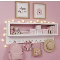 Nicho Organizador Multiuso com 11 Ganchos - MDF Branco Premium