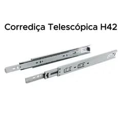 Par Corredica Telescopica/Trilho Telescopico Para Gavetas Corrediça Telescópica H42/ 30mm/35mm