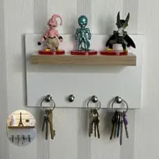 Porta Chaves para Parede – MDF 15mm | Branco TX, Cinza Itália, Verde, Azul e mais