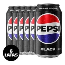 Pepsi Black Lata 350ml com 6 Unidades