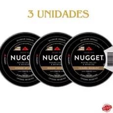 kit l 03 Unidades latas Graxa Nugget para sapatos Extra Brilho