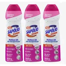 kit 03 Unidades Multiuso Cooktop  Gel Sapolio Radium Superfícies Delicadas Bombril