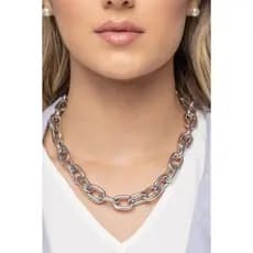CHOKER COLAR CARTIER GROSSO FOLHEADO/Choker Gargantilha Corrente Elos Banhado