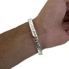 Pulseira Masculina Tipo Cobra Aço Inox Legítimo Para Presente