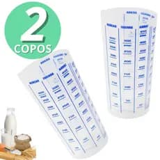 Kit 2/1 Copo Medidor Graduado Receitas Dosador Medidas Copo Medidor 500ML