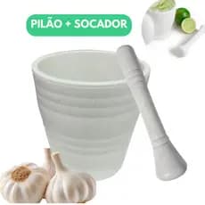 Socador Pilão de Temperos Amassador Alho Processador Alimentos Cozinha Sal Especiarias Limão