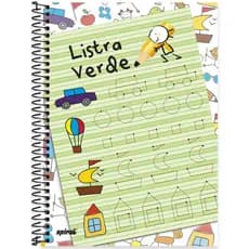 Caderno Listra Verde Universitário Capa Dura 96 Fls Spiral