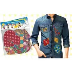 5 Retalho Tecido Adesivo Festa Junina Remendo Roupa 5 unid