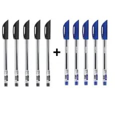 10 CANETAS A-ONE SUAVE 1.0MM 5 AZUL + 5 PRETA MOLIN