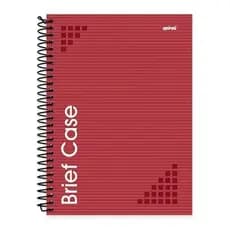 Caderno Universitario Cap Dura 80 Brief Case Vermelho Spiral