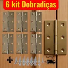 kit  dobradiças  3" polegadas com parafusos para janelas, portas , madeira e ferro móveis em geral