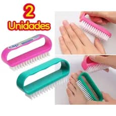 Kit 2 Escovas de Manicure  limpeza pé e mão uso geral