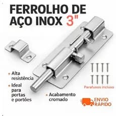 kit ferrolho inox 3 polegadas trava fecho cadeado