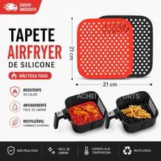 Tapete silicone antiaderente resistente alta teperatura air fryer 21cm