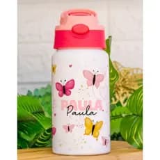 Squeeze infantil personalizada colorida/bico retrátil/500ml