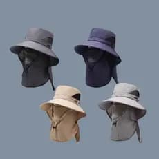 Chapéu Resistente Ao Sol Ajustável Verão Dobrável UPF 50 + Boné De Pesca À Prova De UV Cobertura Facial Para Caminhadas