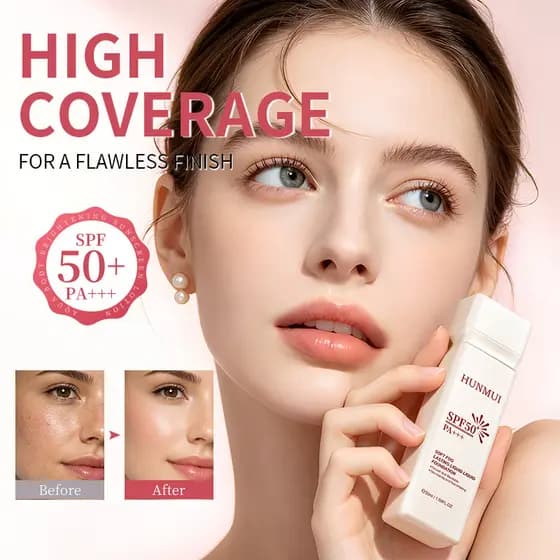 Base líquida líquida duradoura com névoa macia, sem maquiagem, base nutritiva para a pele, creme para controle de óleo,