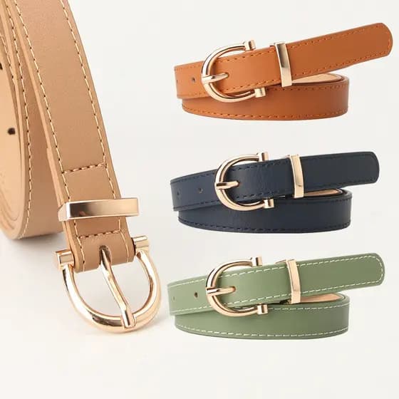 Senhoras versão coreana moda cinto estudante Jeans decorativo cinto fino roupas combinando cinto feminino